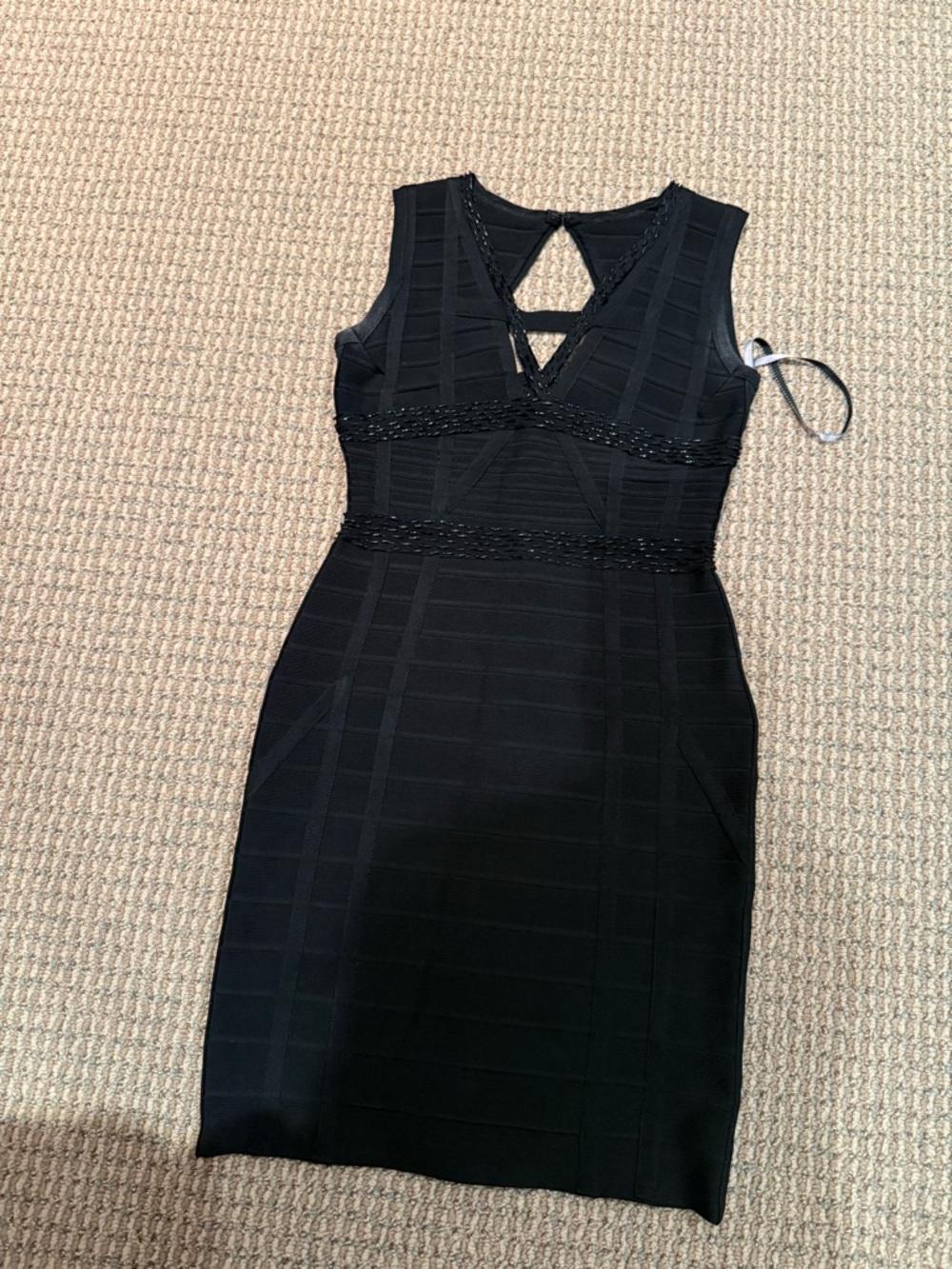 Herve Leger (unauthentic) Black Sleeveless Midi Bodycon Dress